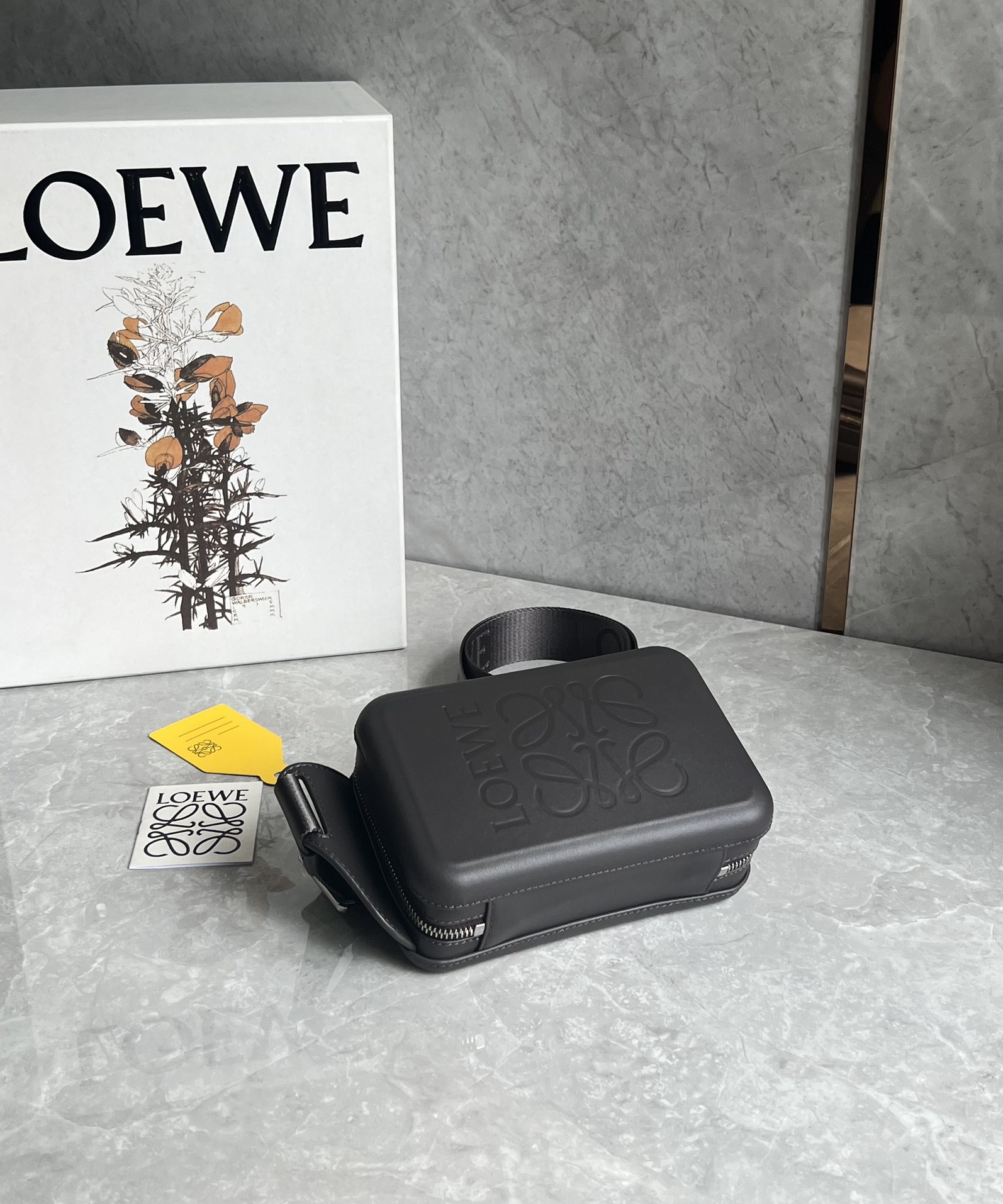 Loewe Molded Sling in Smooth Calfskin Dark Grey